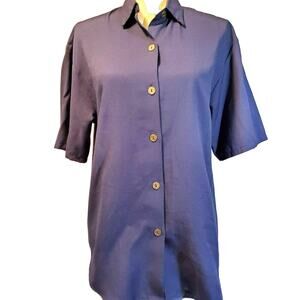 Bobbie Brooks Dark Blue Vintage Top Size S (8/10) Retro 90s Embellished Buttons